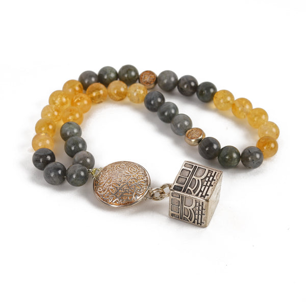 Labradorite and Citrine Rosary