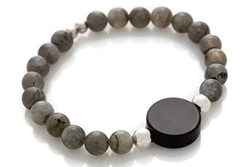 Bracelet Labradorite, Onyx, Silver 925