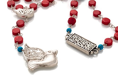 Necklace Coral & Turquoise, Silver 925