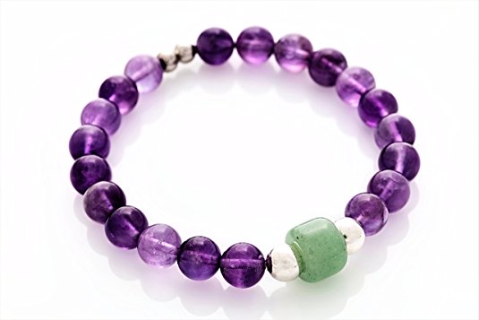 Bracelet  Amethyst, Jade and Silver 925