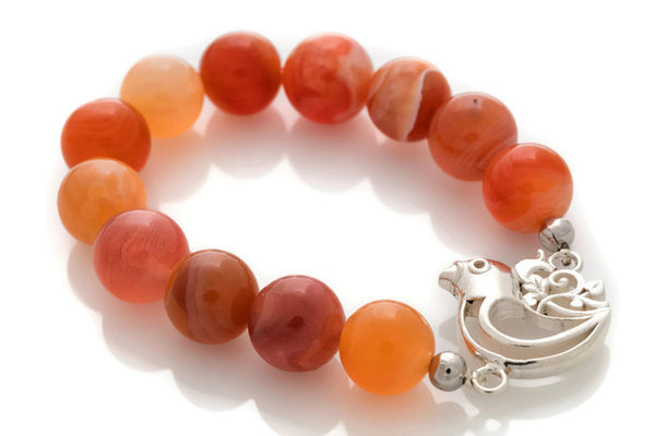 Bracelet Agate, Silver 925