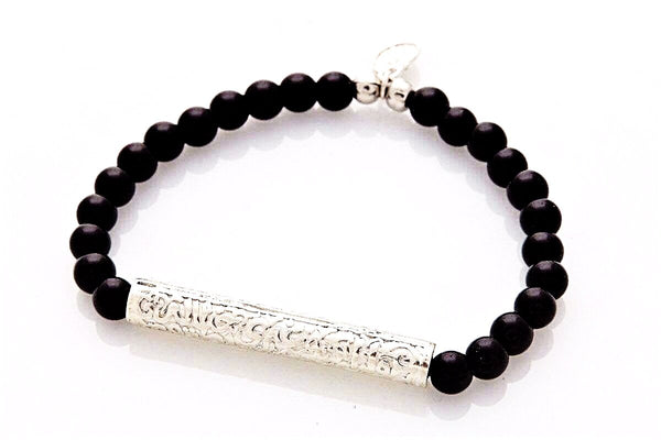 Bracelet Onyx, Silver 925 و إن اكتفى غَيْري بِطيفِ خَيالِهِ،, فأنا الَّذي بوصالهِ لا أكتفي