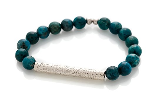 Bracelet  Apatite, Silver 925 وإن اكتفى غَيْري بِطيفِ خَيالِهِ،, فأنا الَّذي بوصالهِ لا أكتفي.