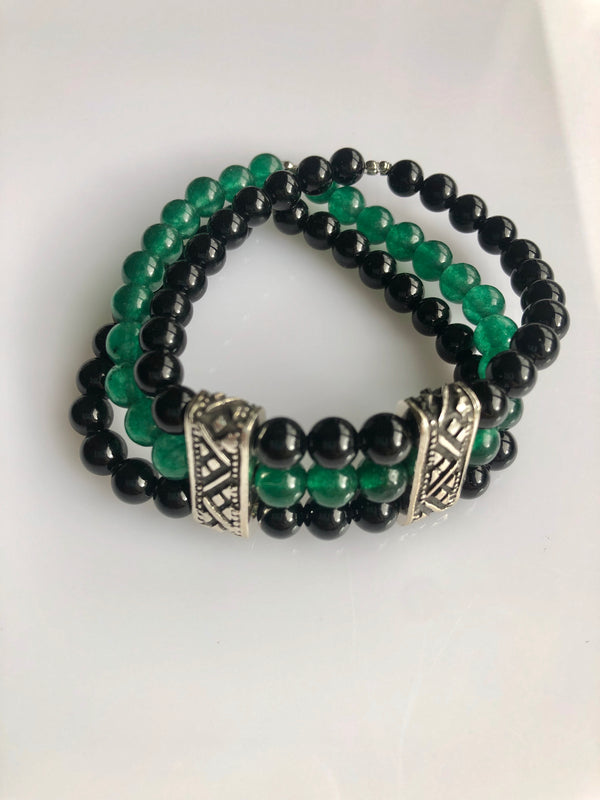 Onyx and Green Agate