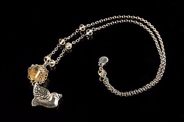 Necklace Citrine, Silver 925